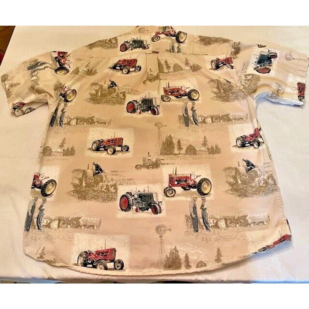 Vintage Bit and Bridle Men's Short Sleeve Western Tractors Shirt Size M - Picture 8 of 10